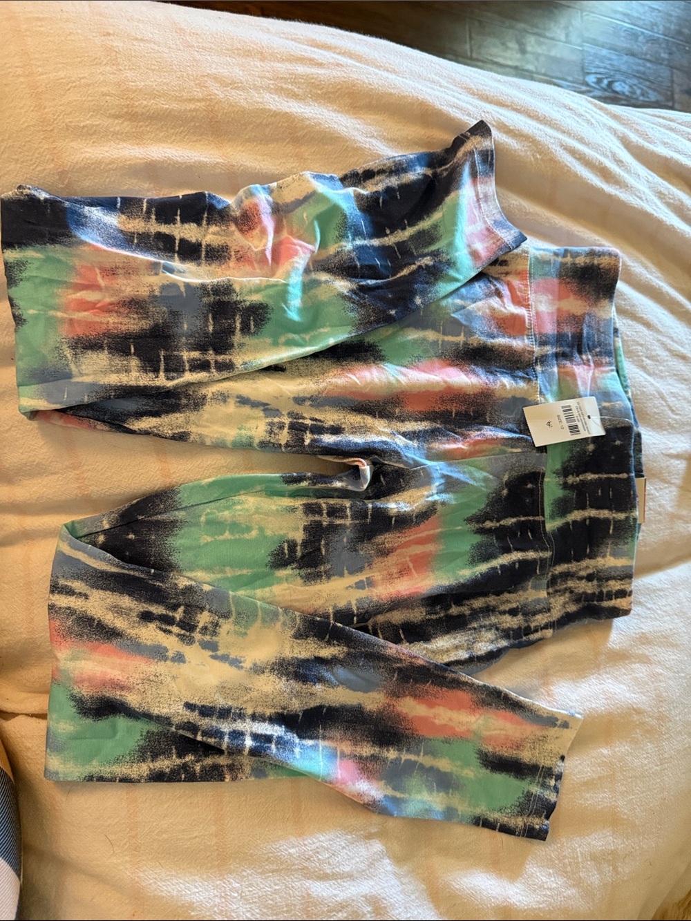 Justice Girls Tie-Dye Leggings in Black, Mint & Pink
